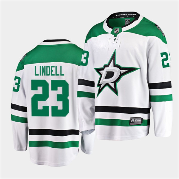 Men's Dallas Stars #23 Esa Lindell adidas White Away Jersey Stitched