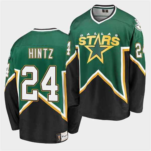 Men's Dallas Stars #24 Roope Hintz Green Black Heritage Vintage Premier Jersey Stitched