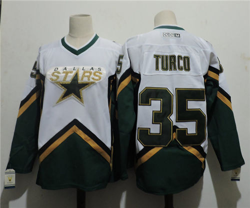 Men's Dallas Stars #35 MARTY TURCO 2003 CCM Throwback Home NHL Jersey Size S-3XL Stitched