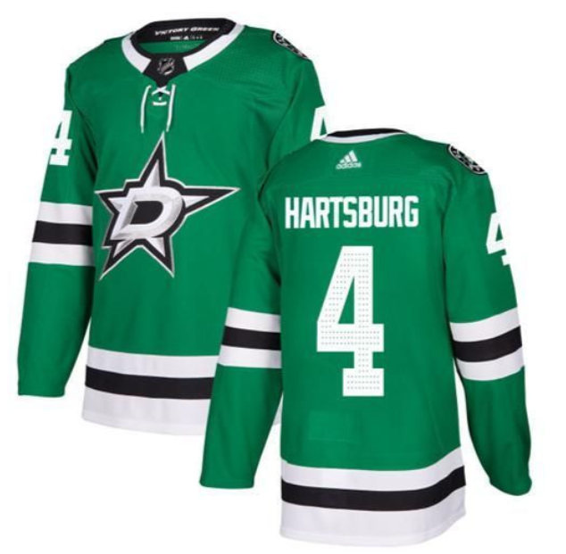 Men's Dallas Stars #4 Craig Hartsburg adidas Home Green Jersey Stitched