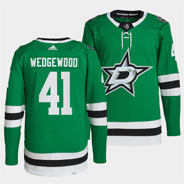Men's Dallas Stars #41 Scott Wedgewood adidas Home Green Jersey Stitched