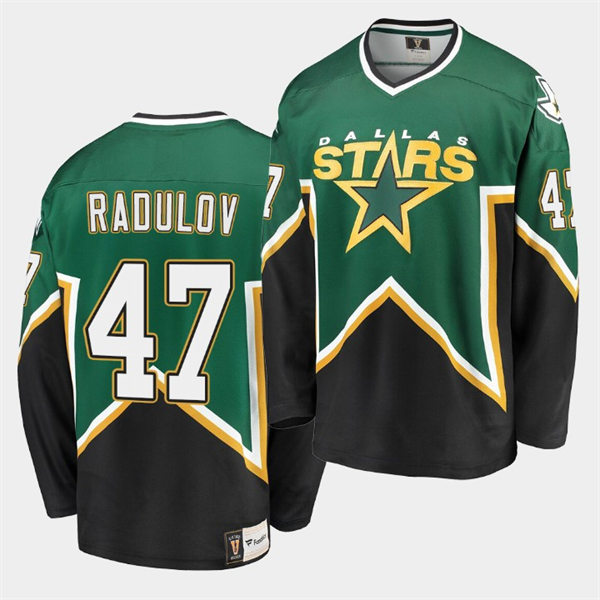 Men's Dallas Stars #47 Alexander Radulov Green Black Heritage Vintage Premier Jersey Stitched