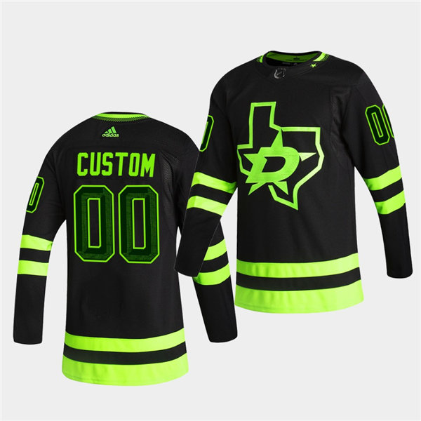 Men's Dallas Stars 2020-21 Third Blackout Custom Jersey Stitched