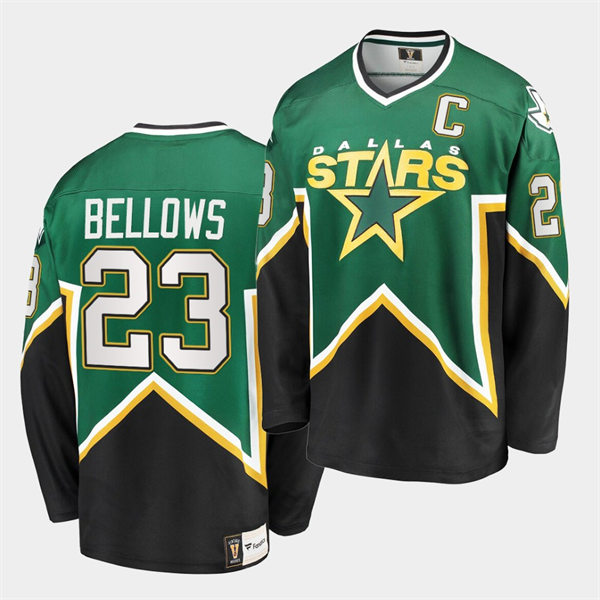 Men's Dallas Stars Retired Player #23 Brian Bellows Green Black Heritage Vintage Premier Jersey Stitched