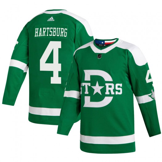 Men's Dallas Stars Retired Player #4 Craig Hartsburg adidas Green 2020 Winter Classic Jersey Stitched