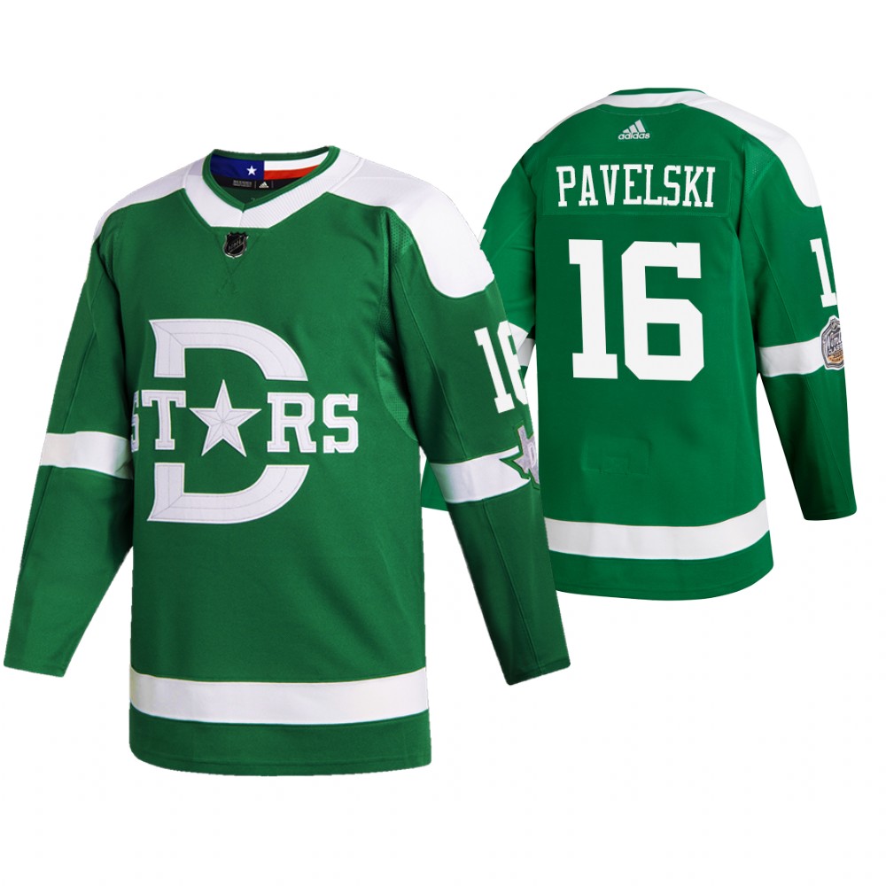 Men's Dallas Texans #16 Joe Pavelski 2020 Winter Classic Jersey - Green
