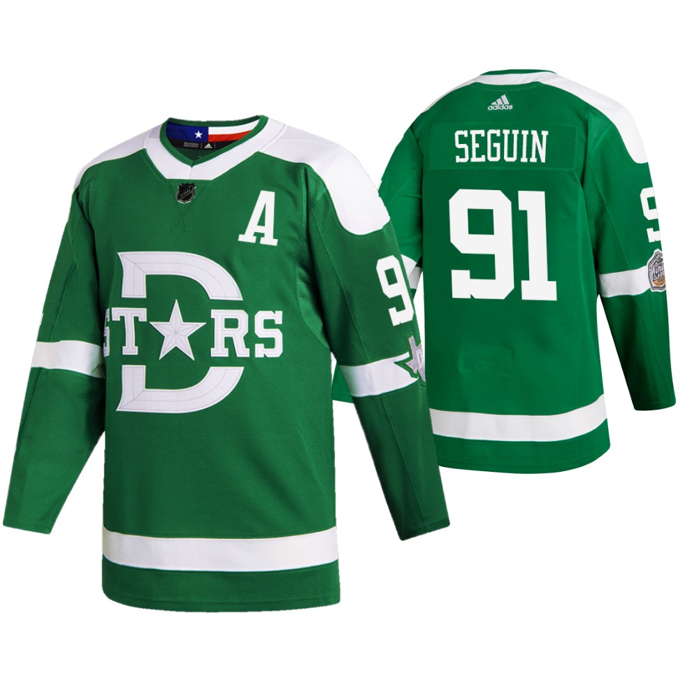 Men's Dallas Texans #91 Tyler Seguin 2020 Winter Classic Jersey - Green