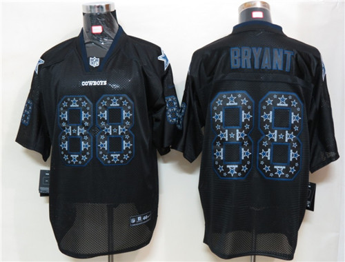 Men's Dallas cowboys 88 Bryant Nik Lights Out Black Ornamented Jersey Stitched