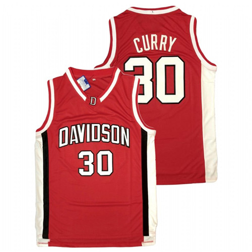 Men's Davidson Wildcats Red Stephen Curry College Basketball Jersey