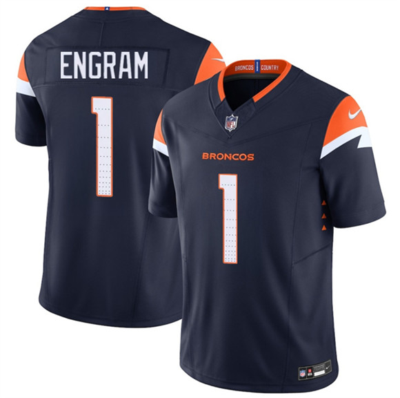Men's Denver Broncos #1 Evan Engram Navy F.U.S.E. Vapor Limited Football Stitched Jersey