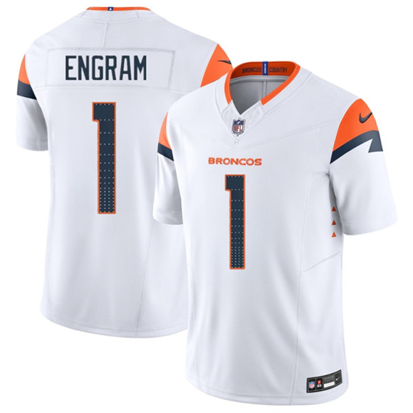 Men's Denver Broncos #1 Evan Engram White 2025 F.U.S.E. Vapor Limited Football Stitched Jersey