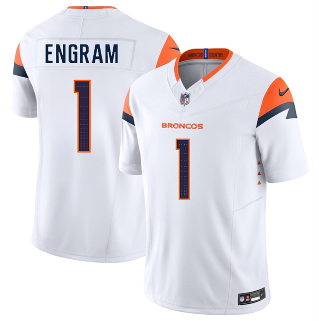 Men's Denver Broncos #1 Evan Engram White 2025 F.U.S.E. Vapor Limited Football Stitched Jersey