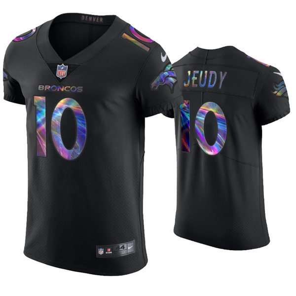 Men's Denver Broncos #10 Jerry Jeudy Nike Black Holographic Edition Jersey
