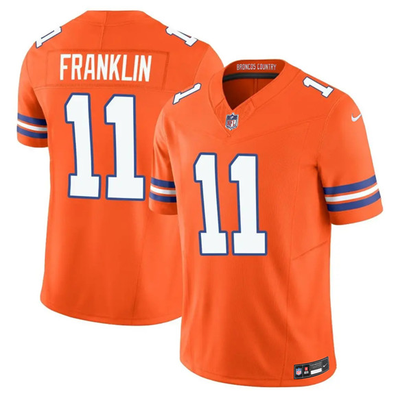 Men's Denver Broncos #11 Troy Franklin Orange F.U.S.E. Mile High Collection 1977 Throwback Vapor Limited Football Stitched Jersey