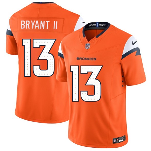 Men's Denver Broncos #13 Pat Bryant II Orange 2025 Draft F.U.S.E. Vapor Limited Football Stitched Jersey