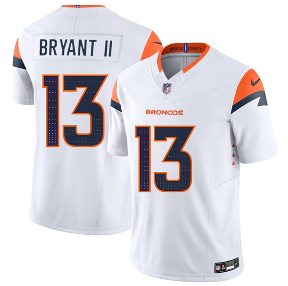 Men's Denver Broncos #13 Pat Bryant II White 2025 Draft F.U.S.E. Vapor Limited Football Stitched Jersey