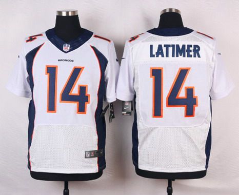 Men's Denver Broncos #14 Cody Latimer White Road NFL Nike Elite Jersey