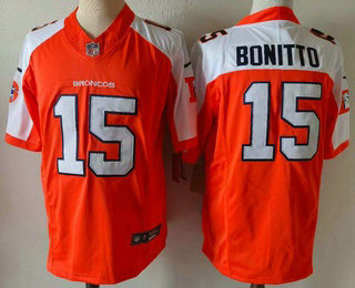 Men's Denver Broncos #15 Nik Bonitto Orange Thanksgiving FUSE Vapor Jersey