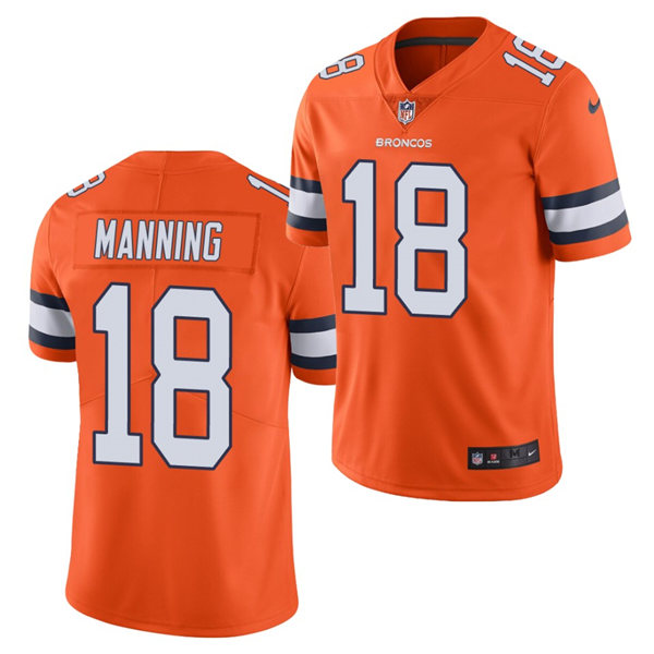 Men's Denver Broncos #18 Peyton Manning Orange Nike NFL Vapor Untouchable Color Rush Limited Player