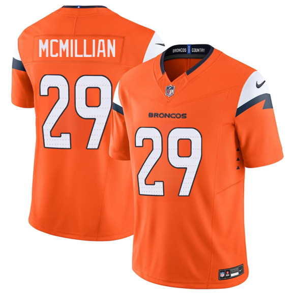 Men's Denver Broncos #29 Ja'Quan McMillan Orange 2025 F.U.S.E. Vapor Limited Football Stitched Jersey