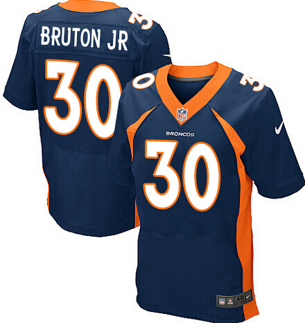Men's Denver Broncos #30 David Bruton Jr Navy Blue Alternate NFL Nike Elite Jersey