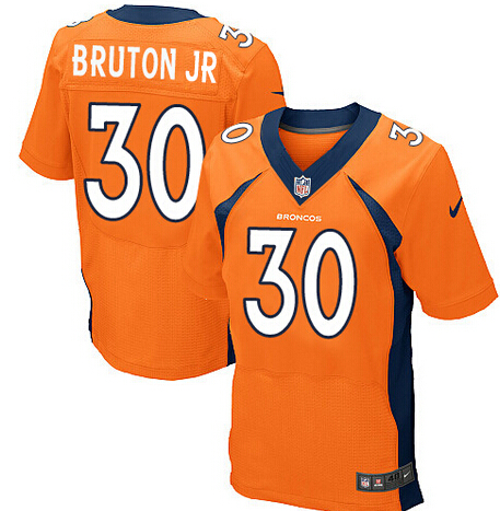 Men's Denver Broncos #30 David Bruton Jr Orange Team Color NFL Nike Elite Jersey