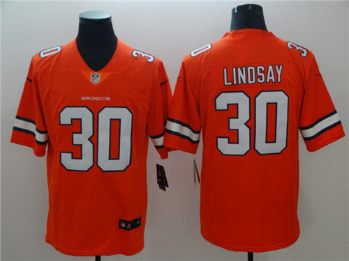 Men's Denver Broncos #30 Phillip Lindsay Orange Nike NFL Vapor Untouchable Color Rush Limited Player Stitched Jersey