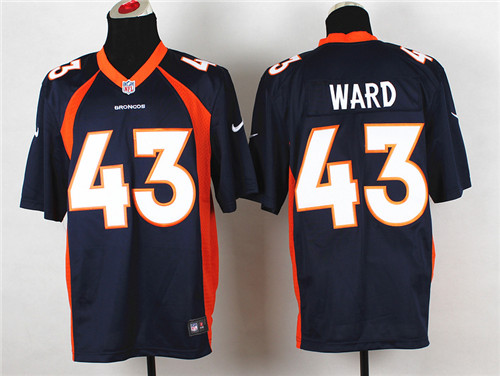 Men's Denver Broncos #43 T.J. Ward Blue Nik Elite Stitched Jersey