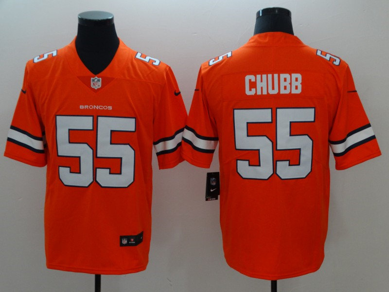 Men's Denver Broncos #55 Bradley Chubb Orange Nike NFL Vapor Untouchable Color Rush Limited Player Stitched Jersey