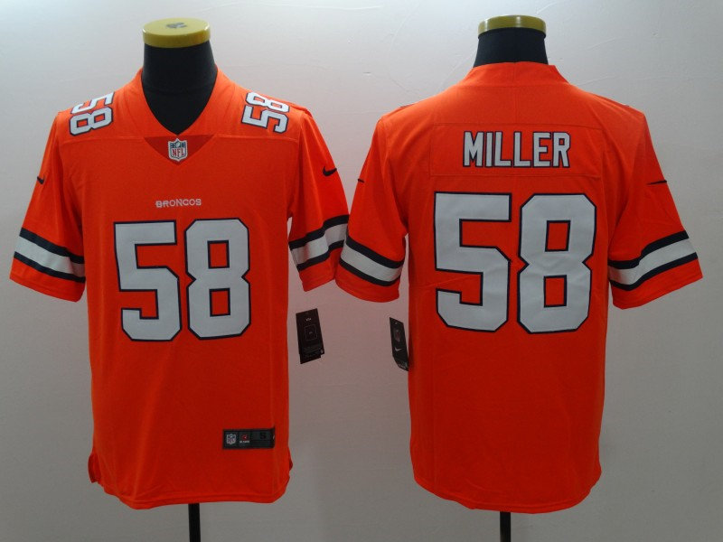 Men's Denver Broncos #58 Von Miller Orange Nike NFL Vapor Untouchable Color Rush Limited Player Stitched Jersey