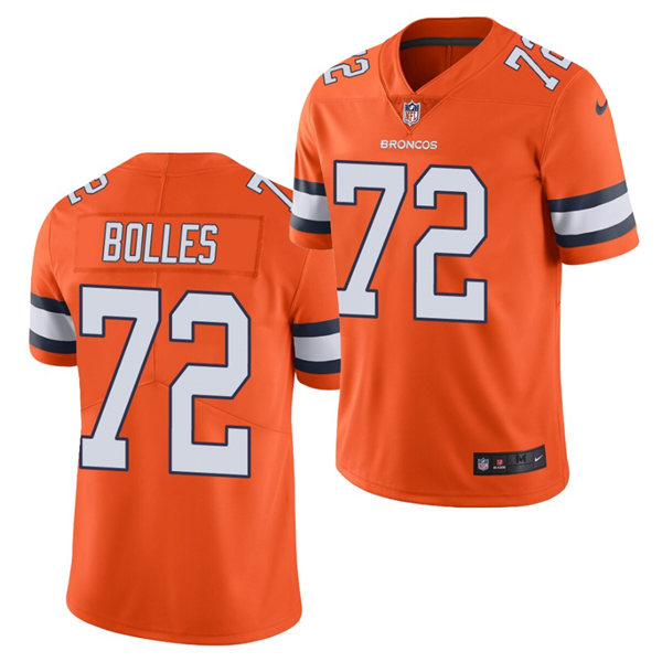 Men's Denver Broncos #72 Garett Bolles Orange Nike NFL Vapor Untouchable Color Rush Limited Player
