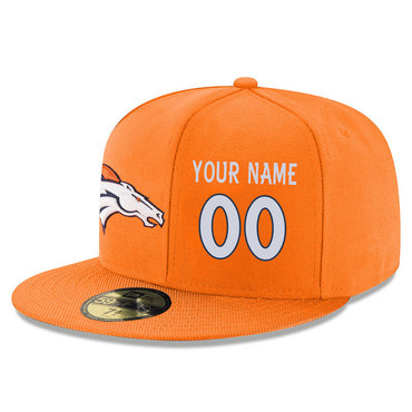 Men's Denver Broncos Orange Color Snapback Custom Hat (Stitched any name&number)