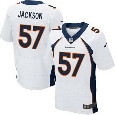 Men's Denver Broncos Retired Player #57 Tom Jackson White Elite Jersey