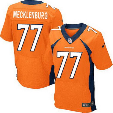 Men's Denver Broncos Retired Player #77 Karl Mecklenburg Orange Elite Jersey