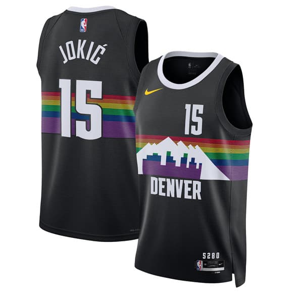 Men's Denver Nuggets #15 Nikola Joki Black 2025-26 City Edition Stitched Basketball Jersey