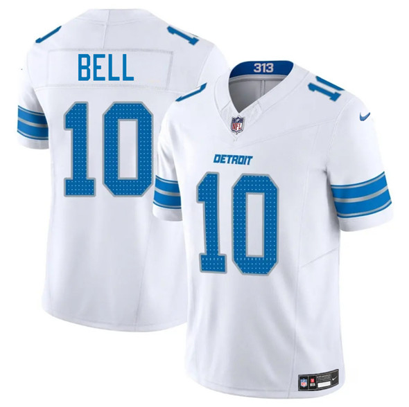 Men's Detroit Lions #10 Ronnie Bell White 2025 F.U.S.E. Vapor Limited Football Stitched Jersey