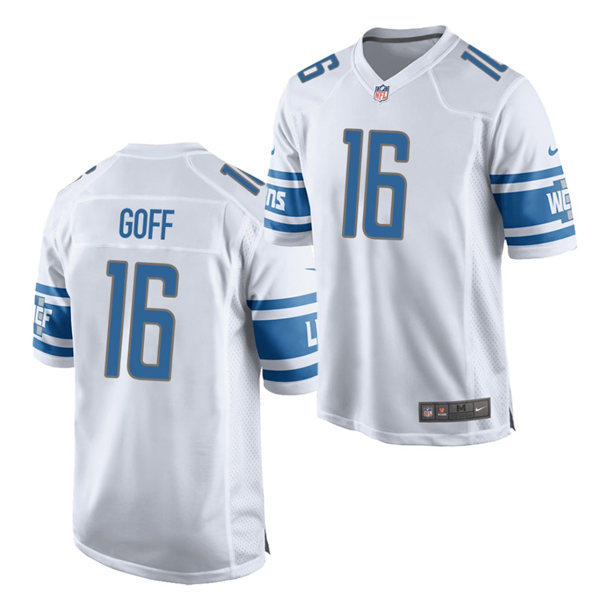 Men's Detroit Lions #16 Jared Goff Nike White Vapor Untouchable Limited Jersey