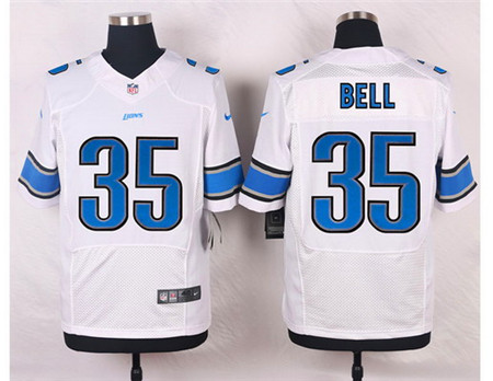 Men's Detroit Lions #35 Joique Bell White Road Elite Stitched Jersey