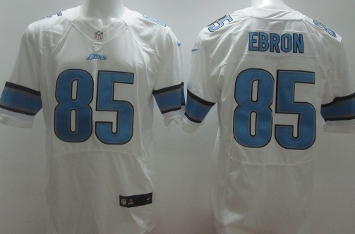 Men's Detroit Lions #85 Eric Ebron White Nik Elite Stitched Jersey
