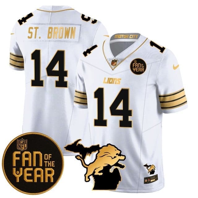 Men's Detroit Lions Fan Of The Year Jersey - All Stitched Amon-Ra St. Brown  -   14