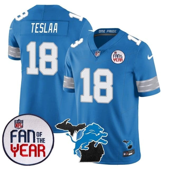 Men's Detroit Lions Fan Of The Year Jersey - All Stitched Isaac  TeSlaa - 18