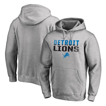 Men's Detroit Lions NFL Pro Line By Fanatics Branded Ash Iconic Collection Fade Out Pullover Hoodie