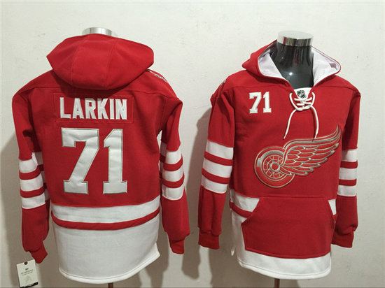 Men's Detroit Red Wings #71 Dylan Larkin 2016 NEW White Stitched NHL Old Time Hockey Hoodie Stitched