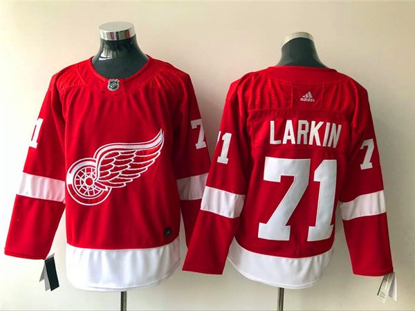 Men's Detroit Red Wings #71 Dylan Larkin Adidas Home Red Jersey Stitched