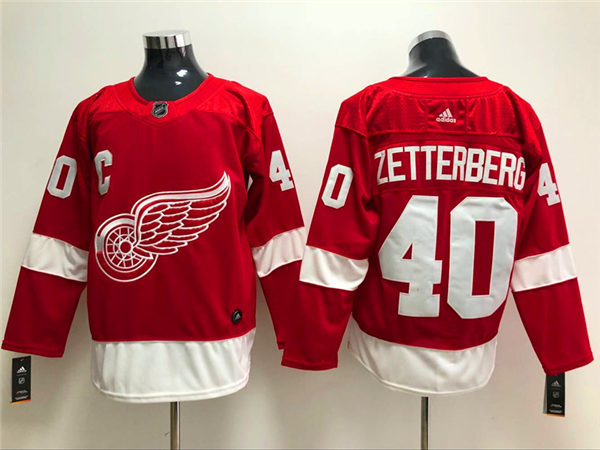 Men's Detroit Red Wings Retired Player #40 Henrik Zetterberg Adidas Home Red Jersey Stitched