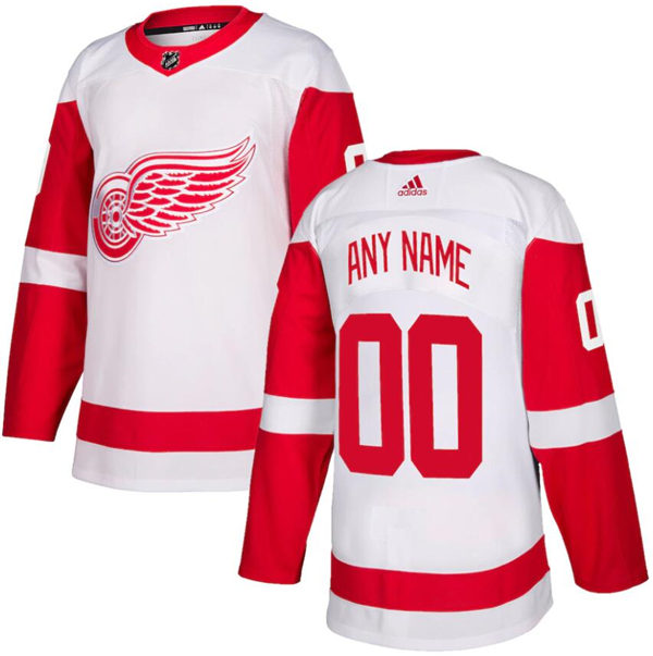 Men's Detroit Red Wings adidas White Away Custom Jersey Stitched