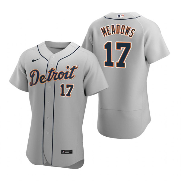 Men's Detroit Tigers #17 Austin Meadows Nike Grey Away FlexBase Player Jersey