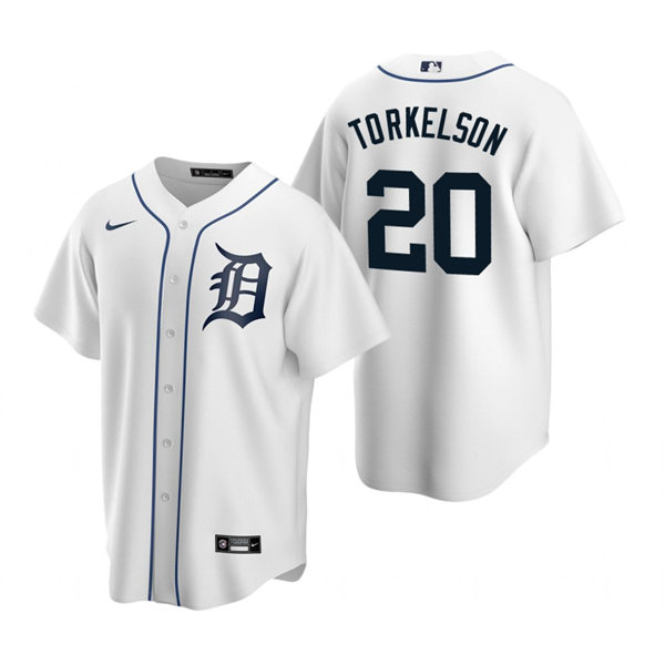 Men's Detroit Tigers #20 Spencer Torkelson Nike White Home CoolBase Jersey