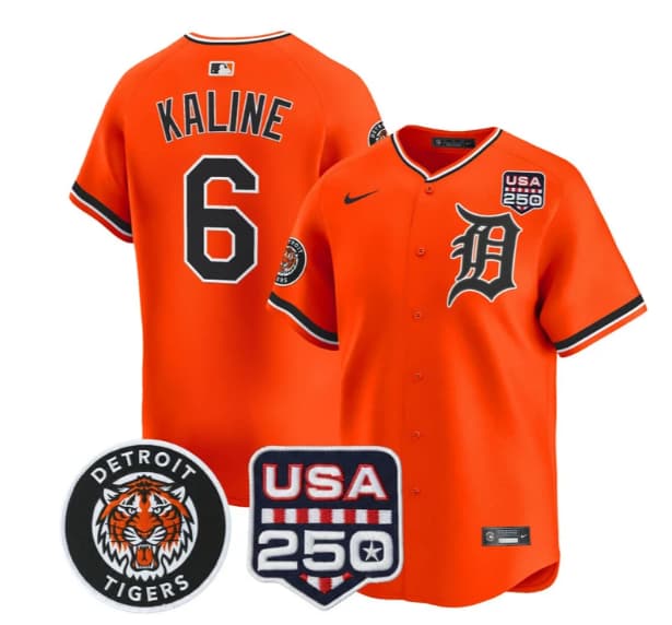Men's Detroit Tigers 2026 Alternate Vapor Premier Limited Jersey - 250America Patch - All Stitched Al Kaline