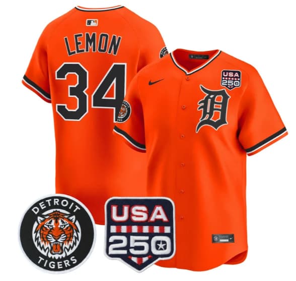 Men's Detroit Tigers 2026 Alternate Vapor Premier Limited Jersey - 250America Patch - All Stitched Chet Lemon
